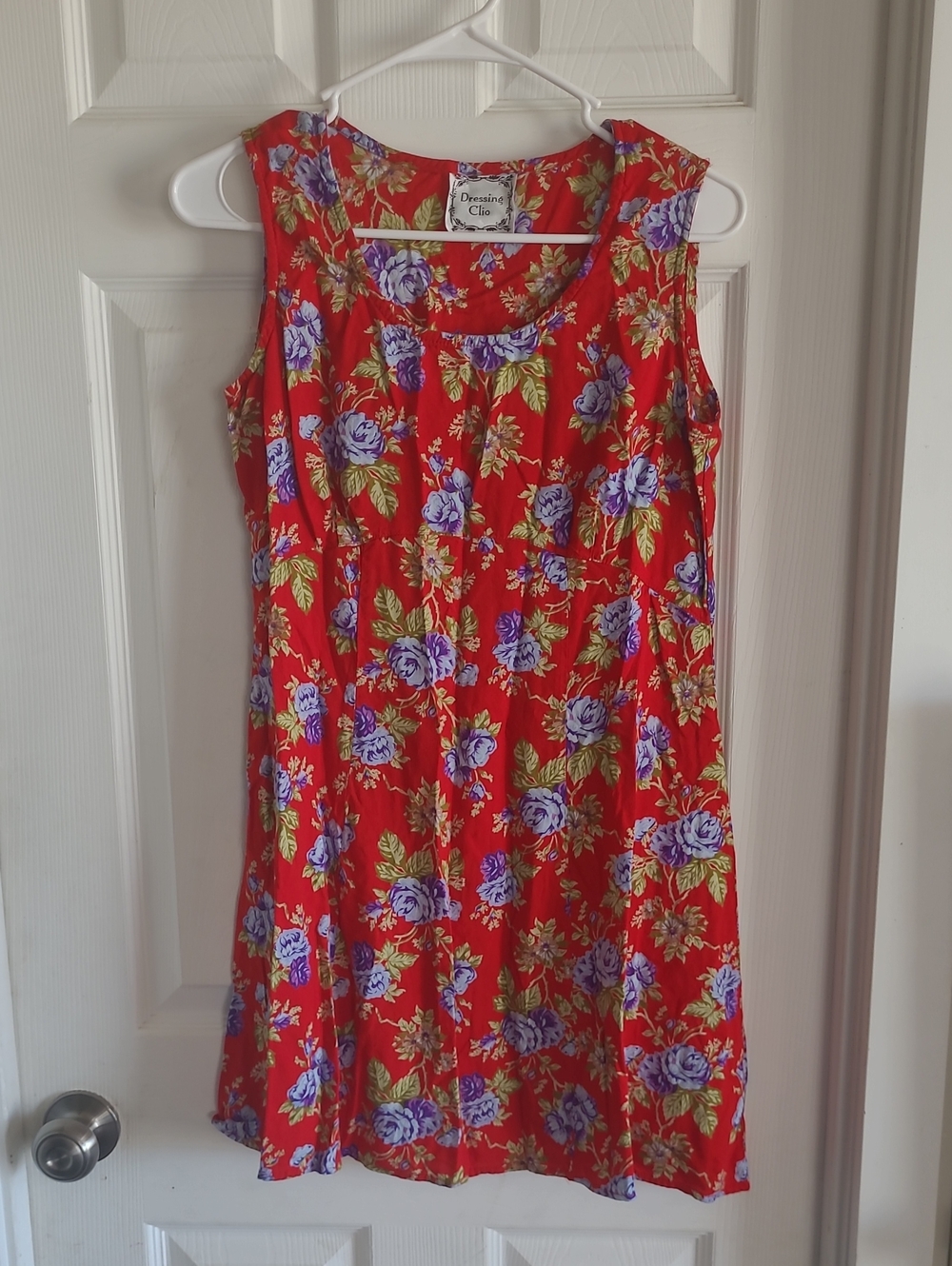 Vintage Dressing Clio Red Floral Sleeveless Mini Dress